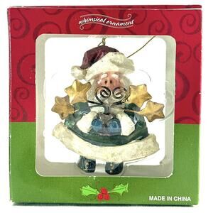 Whimsical Santa With Stars Christmas Tree Ornament Costco 3.5" W/Original Box